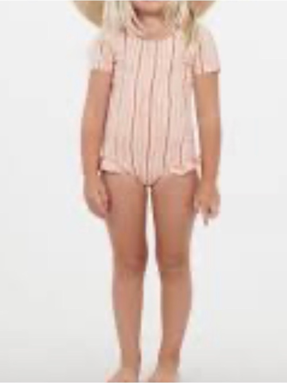Rylee + Cru Pink Blush Stripe Short Sleeve One-Piece
